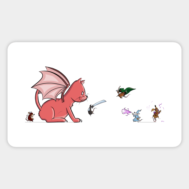 The Quest of the Red Dragoncat Sticker by Phil Hughes